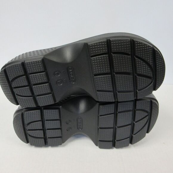 CROCS Stomp Metallic Penny Loafer Mens Sz 6 Black Silver Platform Clog Shoes NEW - Picture 9 of 11